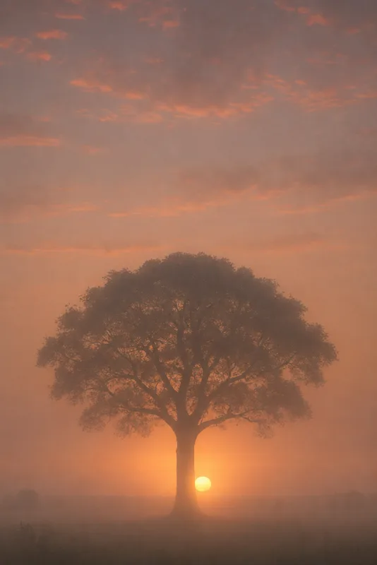 The same tree under rain · fog · heat