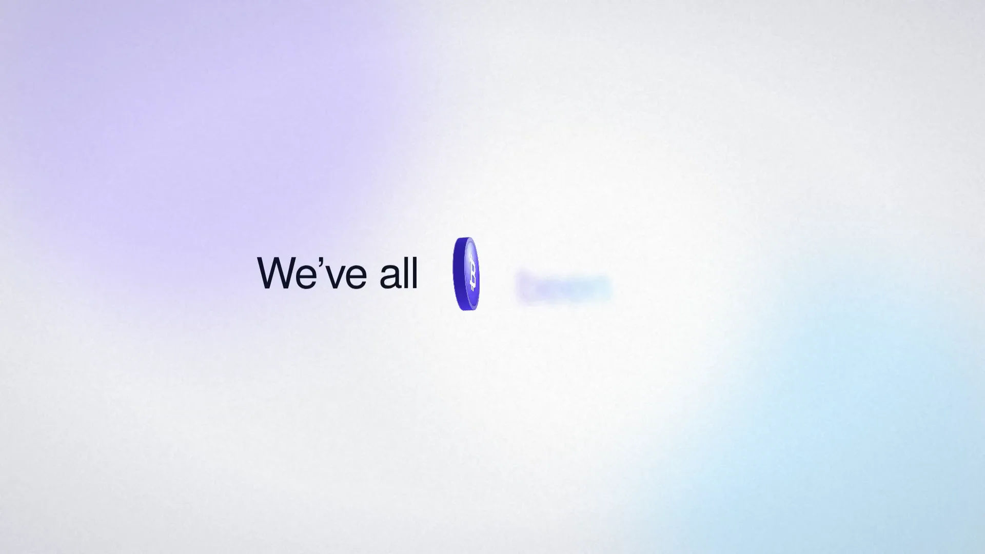 A 3D Bitcoin coin turning between the words We've all been there
